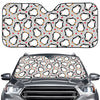 Red Heart And Penguin Pattern Print Car Windshield Sun Shade