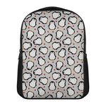 Red Heart And Penguin Pattern Print Casual Backpack