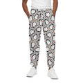 Red Heart And Penguin Pattern Print Cotton Sweatpants