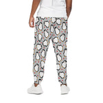 Red Heart And Penguin Pattern Print Cotton Pants