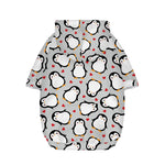 Red Heart And Penguin Pattern Print Dog Zip Up Hoodie