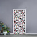 Red Heart And Penguin Pattern Print Door Sticker