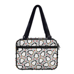 Red Heart And Penguin Pattern Print Double Strap Bible Bag