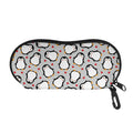 Red Heart And Penguin Pattern Print Glasses Case