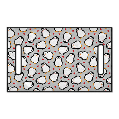 Red Heart And Penguin Pattern Print Golf Cart Seat Cover