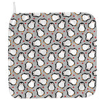 Red Heart And Penguin Pattern Print Hand Towel