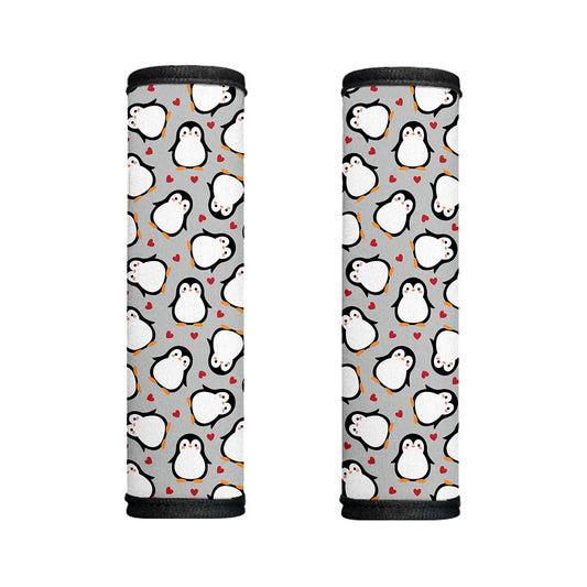 Red Heart And Penguin Pattern Print Handle Covers