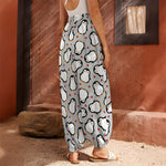 Red Heart And Penguin Pattern Print Harem Pants