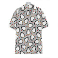 Red Heart And Penguin Pattern Print Hawaiian Shirt