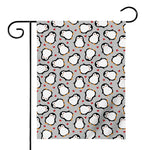 Red Heart And Penguin Pattern Print House Flag