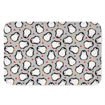 Red Heart And Penguin Pattern Print Indoor Door Mat