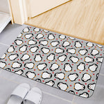 Red Heart And Penguin Pattern Print Indoor Door Mat