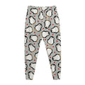 Red Heart And Penguin Pattern Print Jogger Pants
