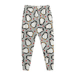 Red Heart And Penguin Pattern Print Jogger Pants