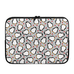 Red Heart And Penguin Pattern Print Laptop Sleeve