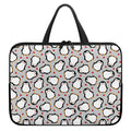Red Heart And Penguin Pattern Print Laptop Sleeve With Handle