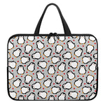 Red Heart And Penguin Pattern Print Laptop Sleeve With Handle