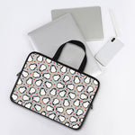 Red Heart And Penguin Pattern Print Laptop Sleeve With Handle