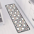 Red Heart And Penguin Pattern Print Long Kitchen Mat