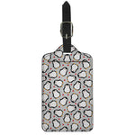 Red Heart And Penguin Pattern Print Luggage Tag