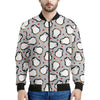 Red Heart And Penguin Pattern Print Men's Bomber Jacket