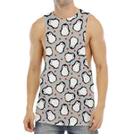 Red Heart And Penguin Pattern Print Men's Muscle Tank Top