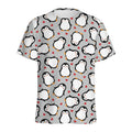 Red Heart And Penguin Pattern Print Men's Athletic T-Shirt