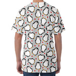 Red Heart And Penguin Pattern Print Men's Velvet T-Shirt