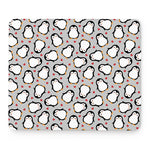 Red Heart And Penguin Pattern Print Mouse Pad