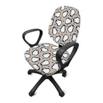Red Heart And Penguin Pattern Print Office Chair Cover