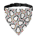 Red Heart And Penguin Pattern Print Over The Collar Dog Bandana