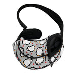 Red Heart And Penguin Pattern Print Pet Sling Carrier