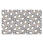 Red Heart And Penguin Pattern Print Polyester Doormat