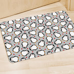 Red Heart And Penguin Pattern Print Polyester Doormat