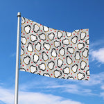 Red Heart And Penguin Pattern Print Polyester Flag