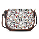 Red Heart And Penguin Pattern Print Saddle Bag