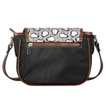 Red Heart And Penguin Pattern Print Saddle Bag