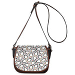 Red Heart And Penguin Pattern Print Saddle Bag
