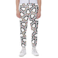 Red Heart And Penguin Pattern Print Joggers