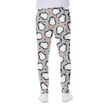 Red Heart And Penguin Pattern Print Scuba Joggers