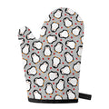 Red Heart And Penguin Pattern Print Single Oven Mitt