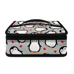 Red Heart And Penguin Pattern Print Small Lunch Bag