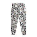 Red Heart And Penguin Pattern Print Sweatpants