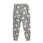 Red Heart And Penguin Pattern Print Sweatpants