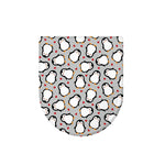 Red Heart And Penguin Pattern Print Toilet Lid Cover