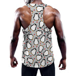 Red Heart And Penguin Pattern Print Training Tank Top