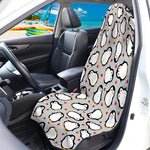 Red Heart And Penguin Pattern Print Waterproof Car Seat Cover