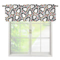 Red Heart And Penguin Pattern Print Window Valance