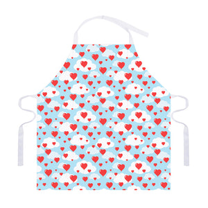 Red Heart Balloon Pattern Print Adjustable Apron