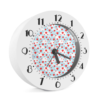 Red Heart Balloon Pattern Print Alarm Clock
